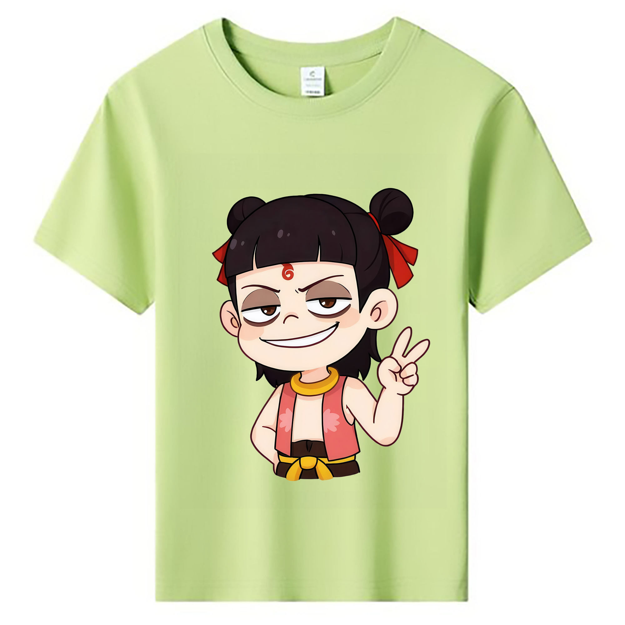 （画像用） Ne Zha 2 ナタ 魔童の大暴れ 綿100％キッズTシャツ（フロントプリント）